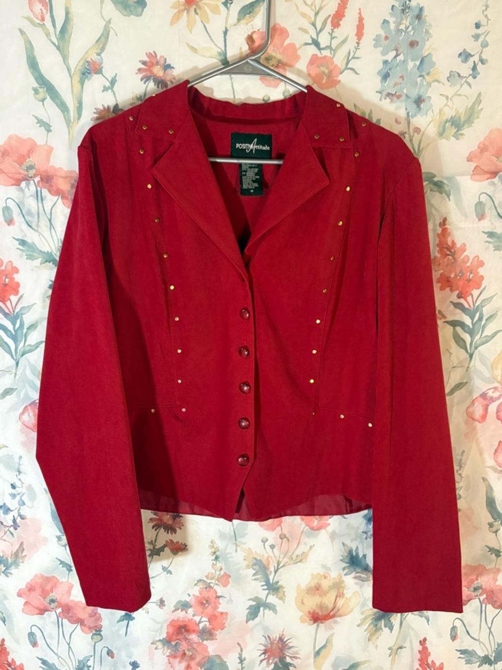 Vintage Red Women's Button-Front Jacket